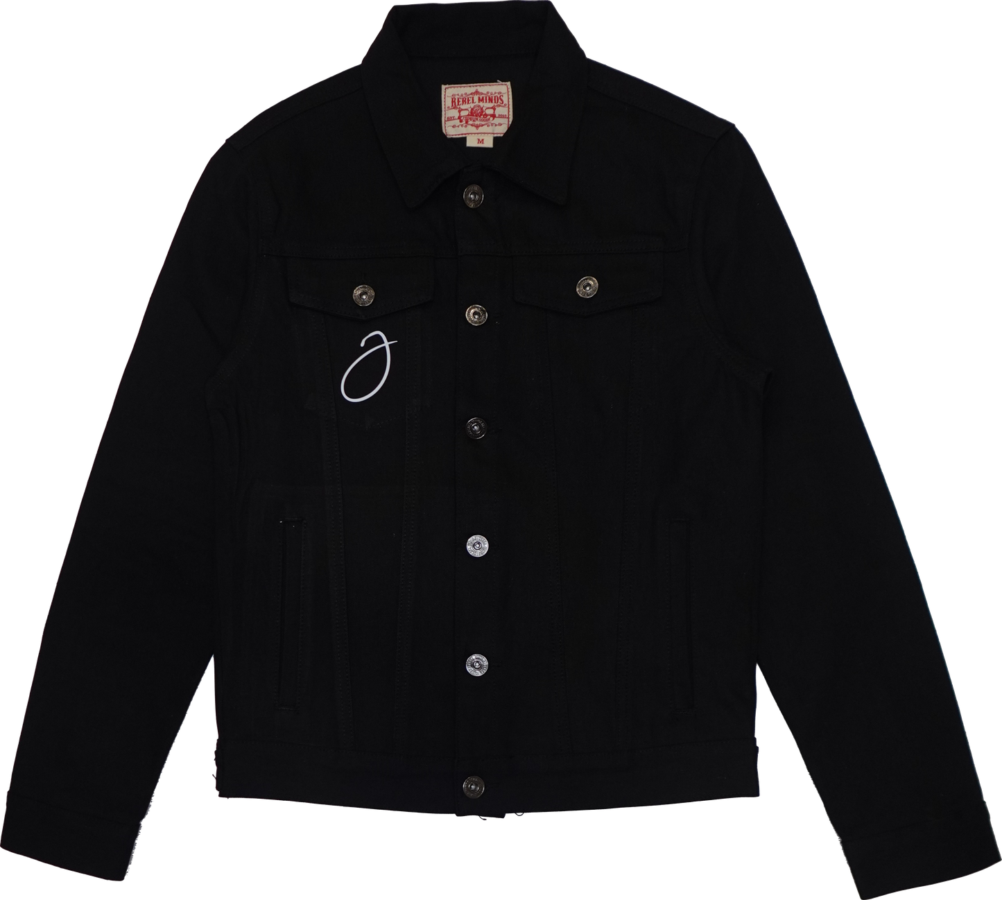 London Clock Jet Black Denim Jacket