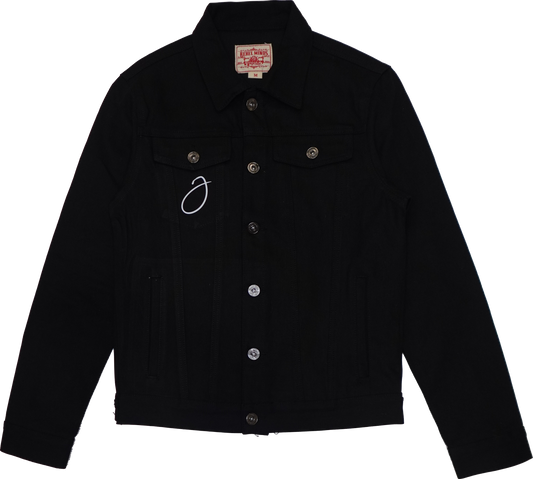 London Clock Jet Black Denim Jacket
