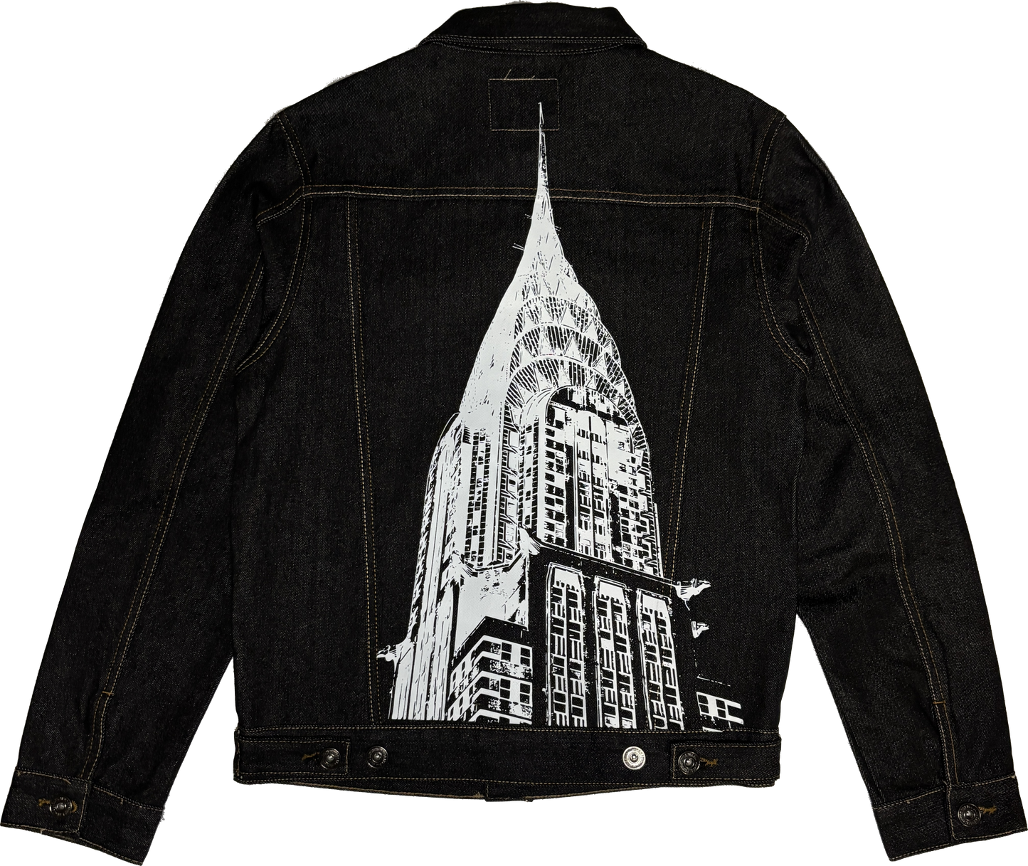 Chrysler Building Raw Black Denim Jacket
